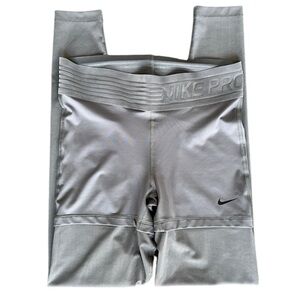 Nike pro dri-fit mesh athletic leggings attached to shorts grey medium